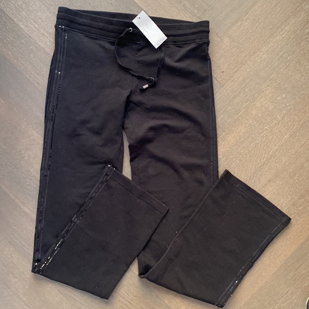 BCBG maxazria women’s black cotton sweatpants
